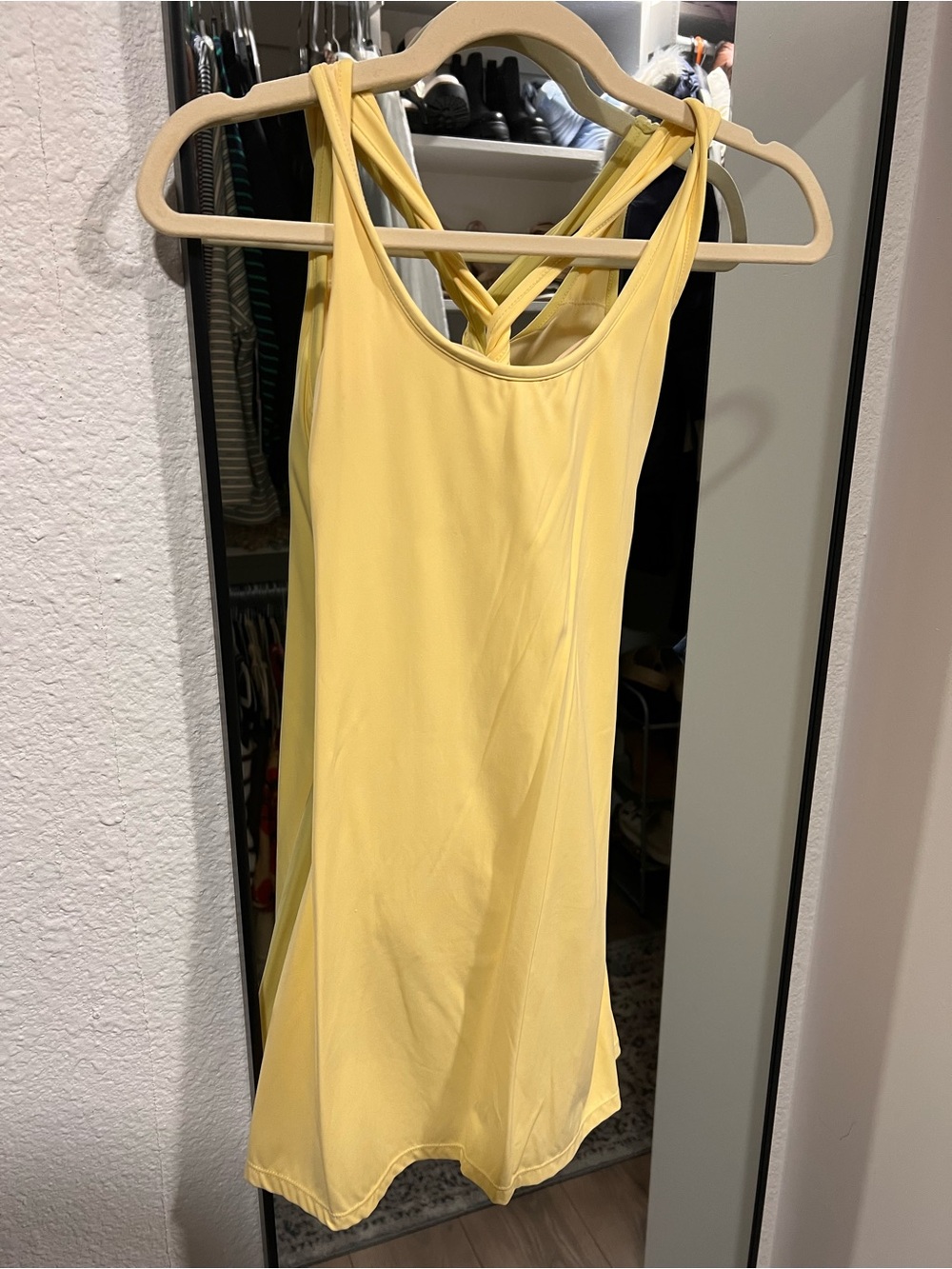 Women's Yellow Cross-Back Athletic Dress